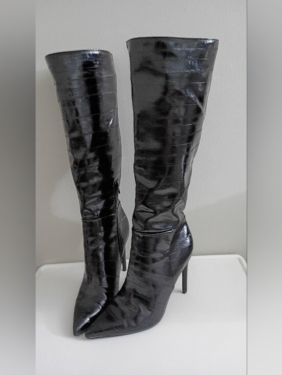 Steve Madden Shoes - Steve Madden Black Patent Over-the-Knee Stiletto Boots